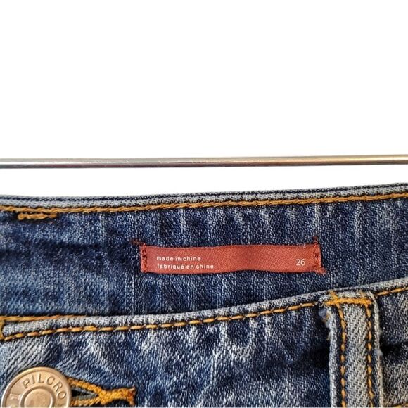 Pilcro Dark Wash The Heritage Boyfriend Distressed Jeans - Picture 3 of 8